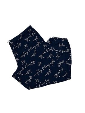 Soma Cool Nights Holiday Banded Ankle Pajama Pants Graphic Navy XL